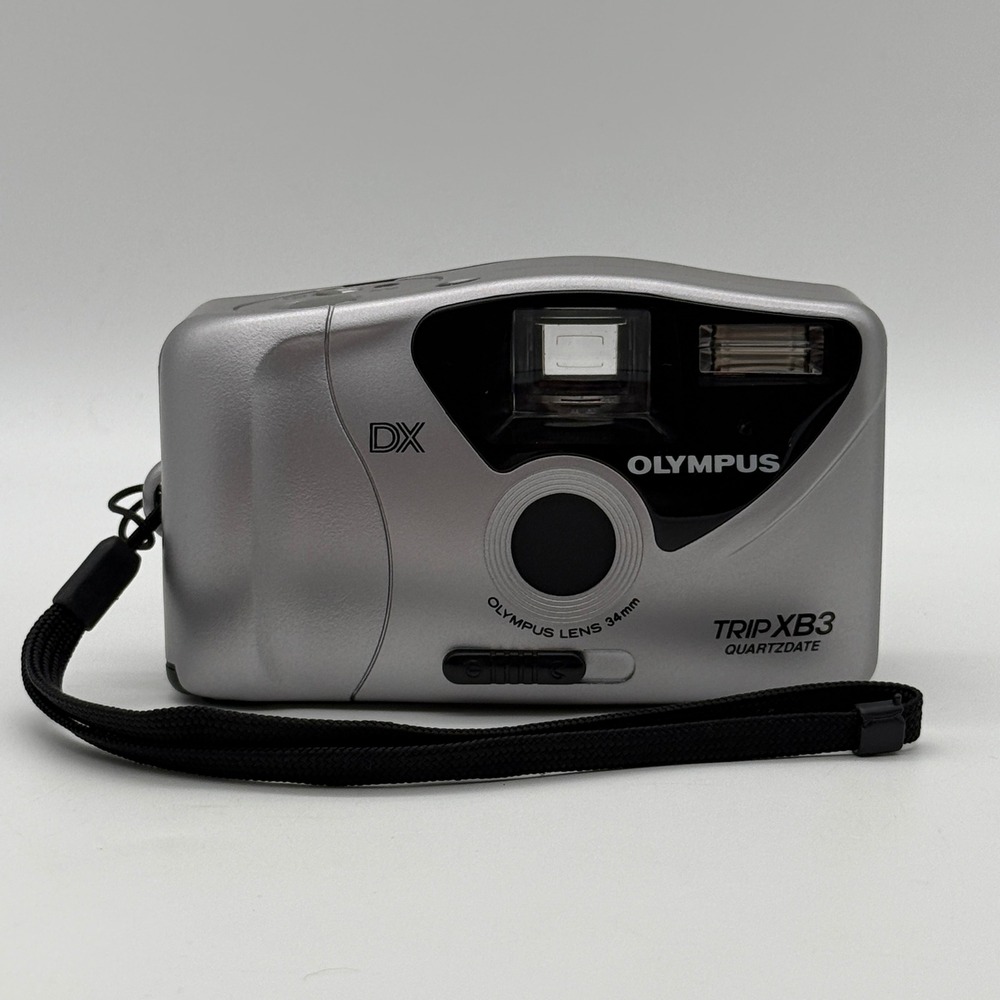Olympus Trip XB3 Quartzdate 35mm Film Camera Silver Vintage TESTED
